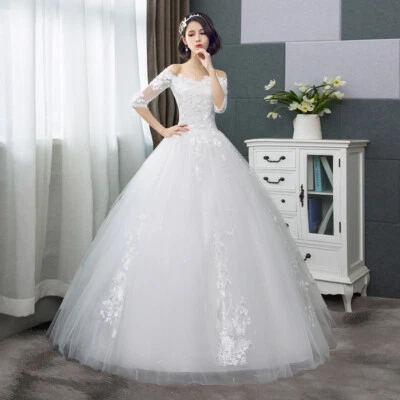 2025 Novia Vestido de Novia Mujeres Hombro Descubierto Corsé Vestido de Novia Princesa Frocks Foto 1 de 4