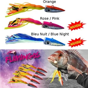 Leurre flamingo peche en Mer Orange Rose Bleu / Multi-species flamingos lures - Imagen 1 de 3