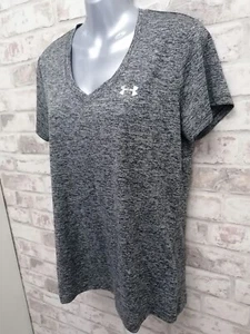 UNDER ARMOUR Heatgear Grey V-Neck - T-shirt Size Medium , Women's - Picture 1 of 8