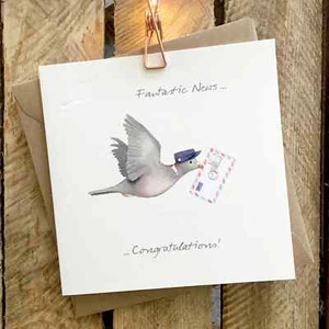 GingerBetty Congratulations Card For All Pigeon Post Fantastic News Blank Inside - Picture 1 of 1