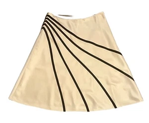 White House Black Market Gold w/Black Stripe skirt . Size 10,Nice,Elegant, 26'L - Picture 1 of 16