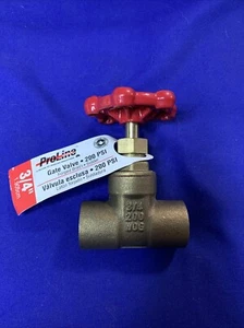 Válvula de compuerta ProLine 100-454NL 3/4" cobre sudor - latón forjado ~ totalmente nueva - Imagen 1 de 3