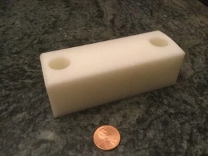 Nylon block with mounting holes electric boat cylinder guide military 4 x 1 x 1 - Picture 1 of 7