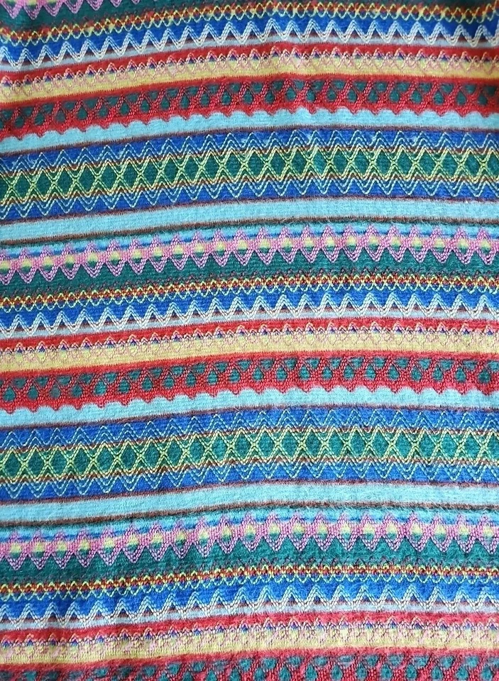 Retro Knit Fabric Colorful 54" x 56" *Read* - Image 1 of 4