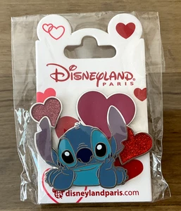 PIN'S PIN DISNEY DISNEYLAND PARIS DLP STITCH ALLONGÉ COEUR - Foto 1 di 1