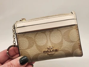 Vintage Coach Mini Skinny Card ID Case/Wallet Key Chain Signature Taupe - Picture 1 of 17