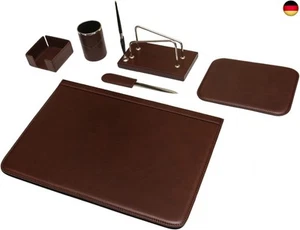 Schreibtischset 6-teilig ? 100% vollnarbiges Leder ? Handgefertigt in Italien - Bild 1 von 7