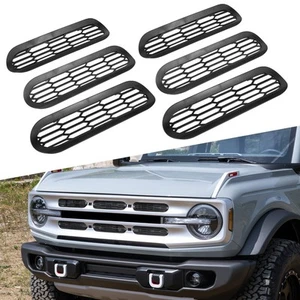 For Ford Bronco 21-24 Front Grille Inserts Mesh Net & Lower Grill Trim Cover - Imagen 1 de 6