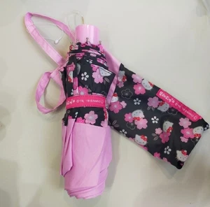 Paraguas plegable Hello Kitty Sanrio rosa genuino mujer estudiante B2S sin usar - Imagen 1 de 3