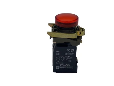Interruptor de luz piloto rojo NOS Telemecanique 1.2W 110-120V 50/60Hz ZB-V3 Foto 1 de 4