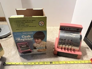 Selten! Rosa Tom Daumen Vintage Blechspielzeug Registrierkasse. Verpackt, funktioniert! TOP! - Bild 1 von 10