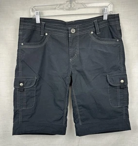 Kuhl Cargo Shorts Damengröße 12 schwarz 11" Outdoor Wandern Taschen Druckknöpfe - Bild 1 von 7