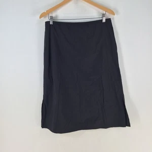 Uniqlo skirt womens L flare knee length stretch black 115161 - Picture 1 of 9