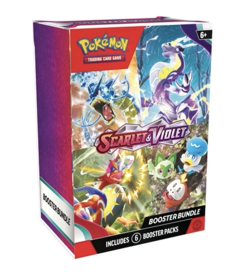 6x Pokemon Juego de Cartas Coleccionables Escarlata y Violeta Base Set Booster Paquete Sellado de Fábrica Foto 1 de 1