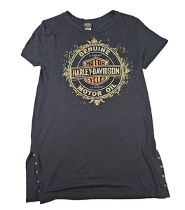 Harley Davidson T Shirt Women S Black Glitter Boswell Music City Nashville - Picture 1 of 12