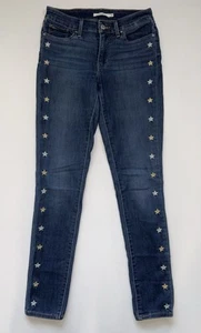 Levi's 711 Skinny Damen Gr. 27 bestickte Sterne Stretch Denim Jeans - Bild 1 von 10