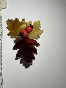tatty devine leaf and berry brooch 7cm brown And Cream - Picture 1 of 7