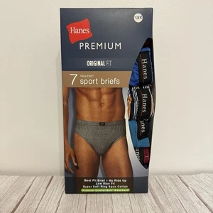 XXL (44-46") Hanes Premium Original Fit Low Rise Men's Sport Briefs - 6 Pairs - Picture 1 of 9