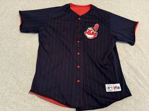 Vintage Majestic Cleveland Indians Reversible Jersey Chief Wahoo #7 Made in USA - Picture 1 of 12