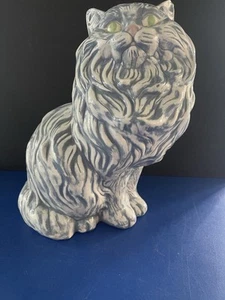 "Estatua grande de cerámica de pelo largo de gato persa de colección de 14"" de alto" - Imagen 1 de 7