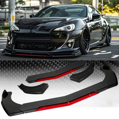 For Scion FRS FR-S Front Bumper Lip Spoiler Splitter Body Kit Carbon Fiber Red Foto 1 de 4
