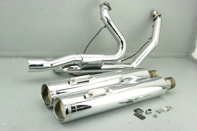 2017 Harley Electra Glide 4.5 RINEHART DUAL Exhaust Pipe System Kit CHROME #4052 - Image 1 of 4