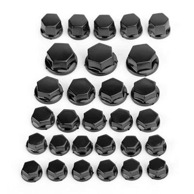 Set 30 Black Motor Engine Water Pump Body Screw Nut Bolts Caps Covers 5 sizes B1 - Image 1 of 4