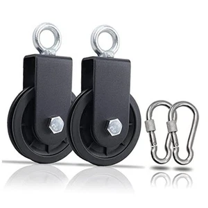 Gym Pulley System, Fitness Swivel Pulley Wheel with Hanging Strap 2 PCS - Picture 1 of 8