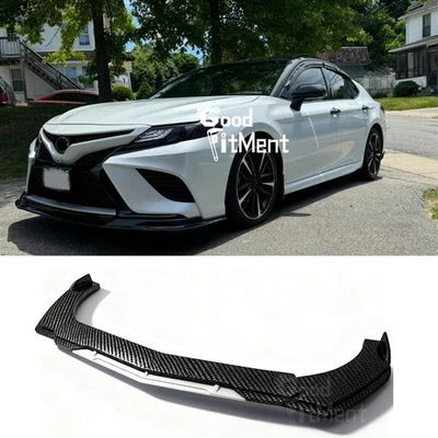 For Toyota Camry SE XSE Car Front Bumper Lip Splitter Spoiler Carbon Fiber+White Foto 1 de 4