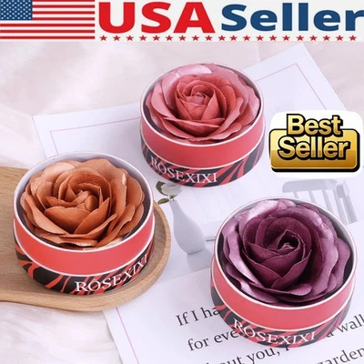 Paleta de mejillas con forma de flor rubor maquillaje facial suave de larga duración rosa ilumina Foto 1 de 4