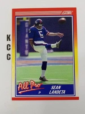 1990 Score Football NFL All Pro #578 Sean Landeta New York Giants - Image 1 of 2