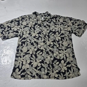 Vintage Burma Bibas Shirt Mens Large Colorful Floral 100% Silk - Picture 1 of 12