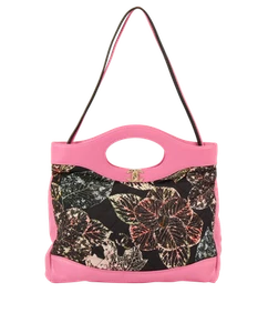 Chanel 31 Bag Handheld Shoulder Bag Cotton Leather Black Pink - Picture 1 of 5