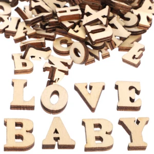 100 Pcs Log Letter Buckle Tiny Wood Alphabet Letters for Crafts Diy - Picture 1 of 11