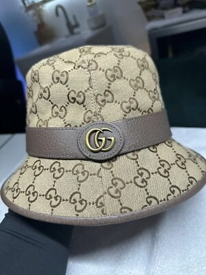 Chapéu balde de lona Gucci GG tamanho médio - Imagem 1 de 4