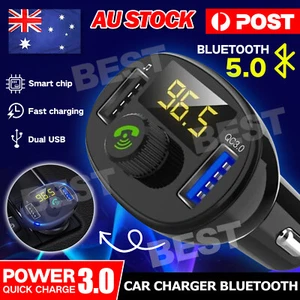 Bluetooth Radio Car Kit Wireless FM Transmitter Dual USB Charger MP3 Player AU - Picture 1 of 10