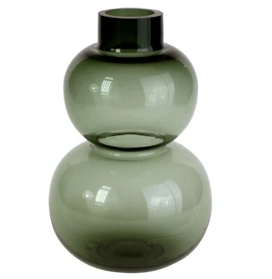 Bubble Vase grau Glas H=29 cm Retro Vintage Blumen Tisch Deko modern Kugel Wohn - Bild 1 von 2