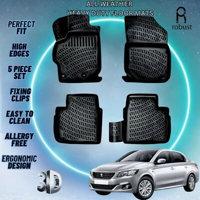 Alfombrillas Coche Personalizadas Para Peugeot 301 2012-2024 TPE Goma Todo Clima Forros 3D Foto 1 de 4