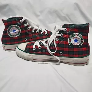 Zapatos de Colección Converse Chuck Taylor Navidad Top Alto Rojo Verde a Cuadros Para Hombre Talla 6 - Imagen 1 de 10