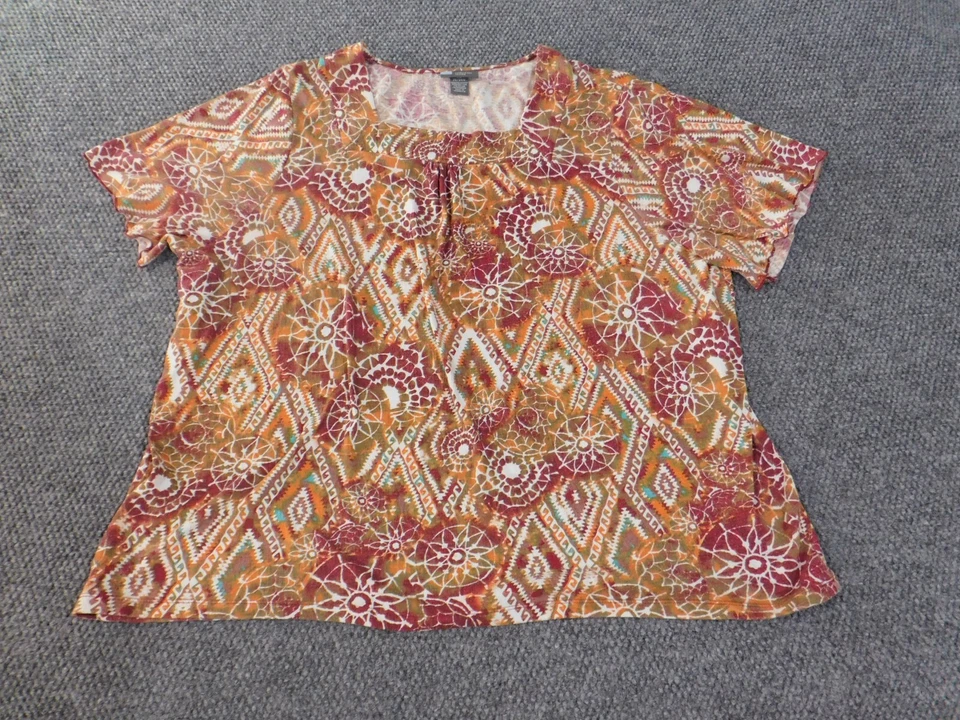 Liz & Me топ 2 x красный цветочный женщин геометрический графический прибрежный повседневный эластичной - Изображение 1 из 4