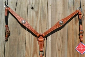 Reinsman Marlene McRae Caja Tooled Contorneado Cuello de Pecho Cruz - Color Miel - Imagen 1 de 4