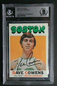 Dave Cowens HOF Celtics Signed 1971 -72 Topps #47 Autographed ROOKIE Card BAS
