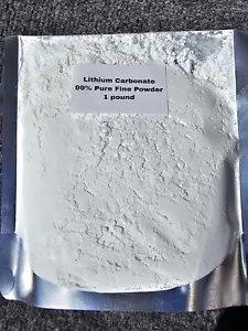 Carbonato de litio, 99%, UNA (1) libra, fabricación de cerámica en polvo fino ¡ENVÍO RÁPIDO! - Imagen 1 de 1