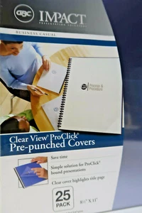 Swingline GBC Clear View Presentation Covers Pre-Punched ProClick 32 Holes 25 pa - Picture 1 of 5