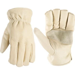 Leather Work Gloves with Reinforced Palm, DIY, Yardwork, Construction, - Picture 1 of 6
