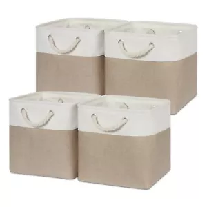 Cube Storage Bins 11 X 11 Fabric Storage Baskets 4 Pack Storage Cubes Baskets Fo - Picture 1 of 7