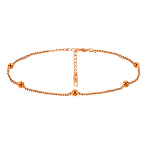 DAMEN FUßKETTCHEN KUGEL ANHÄNGER ROSEGOLD EDELSTAHL FUßKETTE FUß SCHMUCK KETTE - Bild 1 von 5