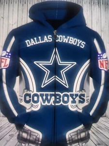 NEW Dallas Cowboys Men's Football Hoodie Full Zip Sweatshirt Jacket XXL FROM USA - Picture 1 of 1
