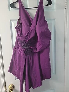 SWIM365 BY SWIMSUITS FOR ALL ASYMMETRIC SWIMDRESS PURPLE PLUS SIZE 24 - Picture 1 of 7