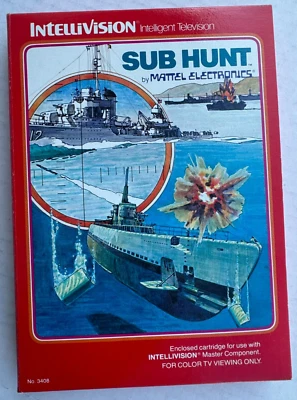 Intellivision Mattel Electronics Sub Hunt Cartridge, Instructions & Overlays - Image 1 of 3
